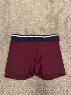 DSG Maroon Athletic Shorts with Navy and White Waistband NWOT